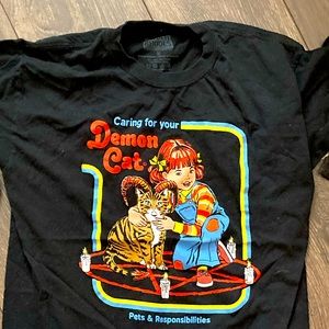 funny demon cat vintage shirt
